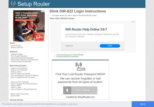
                            13. How to Login to the Dlink DIR-822 - SetupRouter