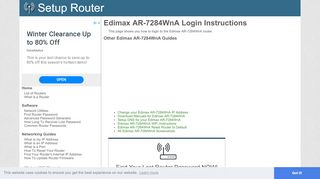 
                            9. How to Login to the Edimax AR-7284WnA - SetupRouter