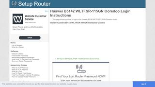 
                            1. How to Login to the Huawei B5142 WLTFSR-115GN Ooredoo