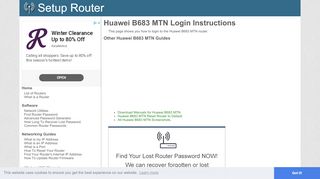 
                            10. How to Login to the Huawei B683 MTN - SetupRouter