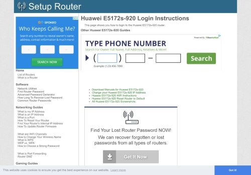 
                            2. How to Login to the Huawei E5172s-920 - SetupRouter