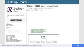 
                            1. How to Login to the Huawei E5220 - SetupRouter