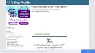 
                            5. How to Login to the Huawei HG255s - SetupRouter