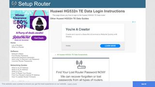 
                            3. How to Login to the Huawei HG532n TE Data - SetupRouter