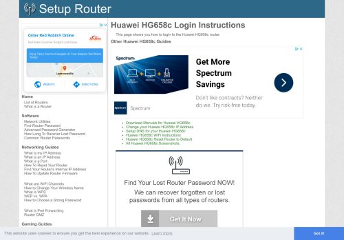 
                            3. How to Login to the Huawei HG658c - SetupRouter