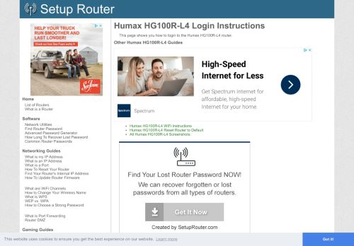 
                            2. How to Login to the Humax HG100R-L4 - SetupRouter