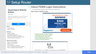 
                            1. How to Login to the Inteno FG500 - SetupRouter