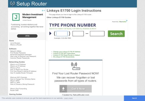 
                            5. How to Login to the Linksys E1700 - SetupRouter