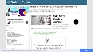 
                            8. How to Login to the Mitrastar HGW-2501GN-R2 - SetupRouter
