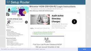 
                            2. How to Login to the Mitrastar HGW-2501GN-R2 - SetupRouter