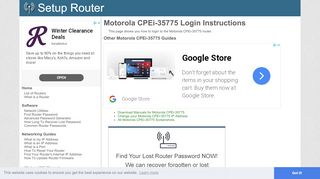 
                            1. How to Login to the Motorola CPEi-35775 - SetupRouter