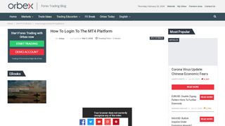 
                            2. How to login to the MT4 platform - Orbex Forex Trading Blog