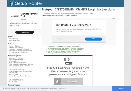 
                            1. How to Login to the Netgear CG3700EMR-1CMNDS - SetupRouter