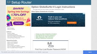 
                            4. How to Login to the Option GlobeSurfer-II - SetupRouter