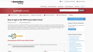 
                            9. How to login to the PHP-Fusion Admin Panel | InMotion ...