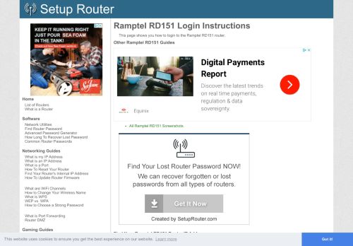 
                            2. How to Login to the Ramptel RD151 - SetupRouter