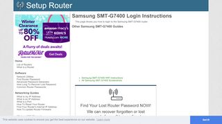 
                            1. How to Login to the Samsung SMT-G7400 - SetupRouter