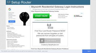
                            2. How to Login to the Skyworth Residential Gateway - SetupRouter