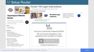 
                            2. How to Login to the Tenda 11N - SetupRouter