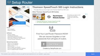 
                            3. How to Login to the Thomson SpeedTouch 585 - SetupRouter