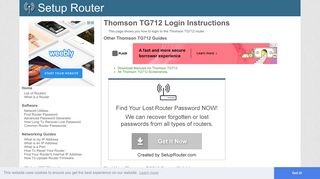 
                            1. How to Login to the Thomson TG712 - SetupRouter