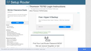 
                            4. How to Login to the Thomson TG782 - SetupRouter