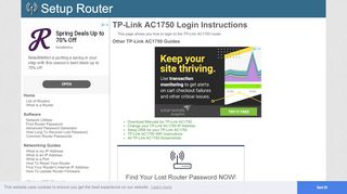 
                            2. How to Login to the TP-Link AC1750 - SetupRouter