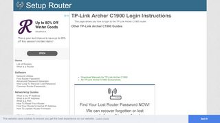 
                            6. How to Login to the TP-Link Archer C1900 - SetupRouter