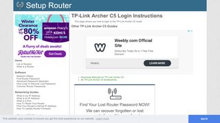 
                            1. How to Login to the TP-Link Archer C5 - SetupRouter