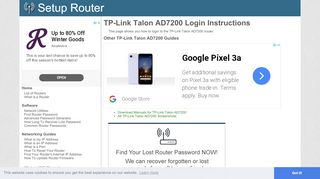 
                            7. How to Login to the TP-Link Talon AD7200 - SetupRouter