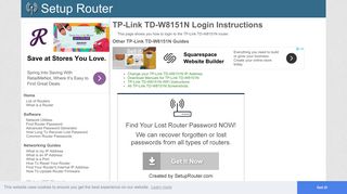 
                            2. How to Login to the TP-Link TD-W8151N - SetupRouter