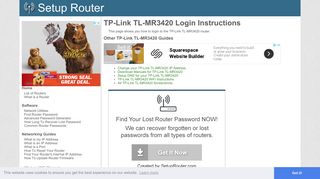 
                            1. How to Login to the TP-Link TL-MR3420 - SetupRouter