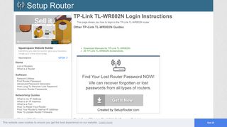 
                            6. How to Login to the TP-Link TL-WR802N - SetupRouter