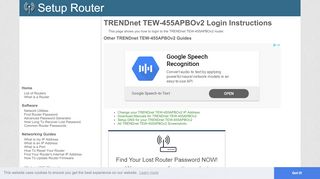 
                            8. How to Login to the TRENDnet TEW-455APBOv2 - SetupRouter
