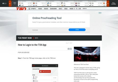 
                            5. How to Login to the TSN App - TSN.ca