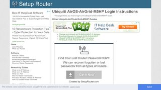 
                            1. How to Login to the Ubiquiti AirOS-AirGrid-M5HP - SetupRouter