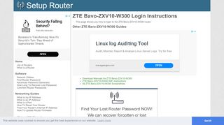 
                            2. How to Login to the ZTE Bavo-ZXV10-W300 - SetupRouter