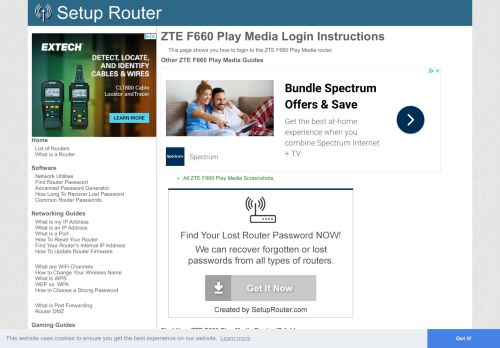 
                            6. How to Login to the ZTE F660 Play Media - SetupRouter