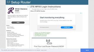 
                            1. How to Login to the ZTE MF65 - SetupRouter