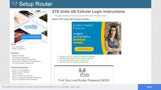 
                            9. How to Login to the ZTE Unite US Cellular - SetupRouter