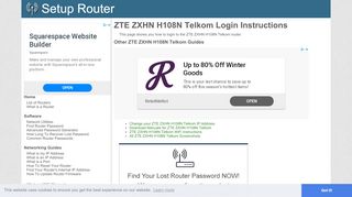 
                            2. How to Login to the ZTE ZXHN H108N Telkom - SetupRouter