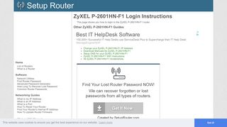 
                            1. How to Login to the ZyXEL P-2601HN-F1 - SetupRouter