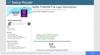
                            1. How to Login to the ZyXEL P-660HN-T1A - SetupRouter