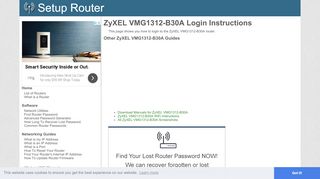
                            7. How to Login to the ZyXEL VMG1312-B30A - SetupRouter