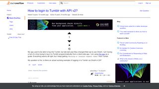 
                            2. How to login to Tumblr with API v2? - Stack Overflow