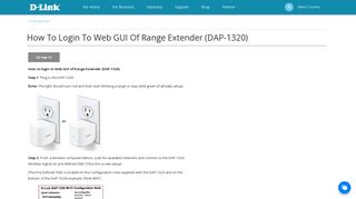 
                            1. How to login to Web GUI of Range Extender (DAP-1320) - D-Link ...