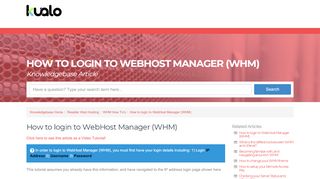 
                            12. How to login to WebHost Manager (WHM) - Kualo Limited