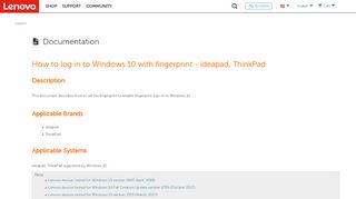 
                            8. How to login to Windows 10 with fingerprint - US - Lenovo Support