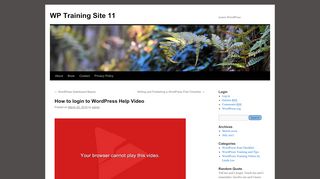 
                            6. How to login to WordPress Help Video - WP Training Site 11