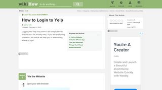
                            10. How to Login to Yelp (with Pictures) - wikiHow